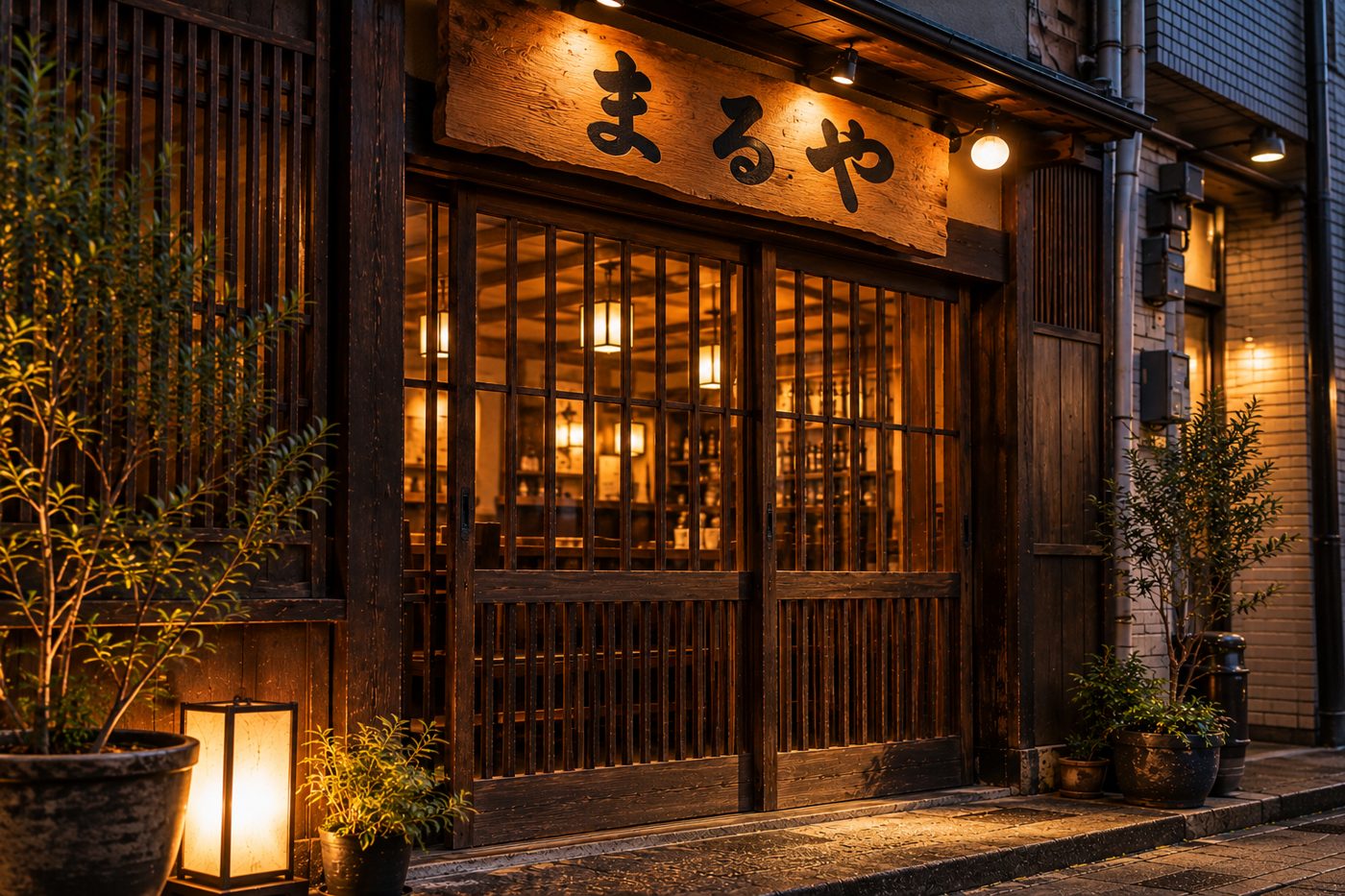 まるやの外観と看板
